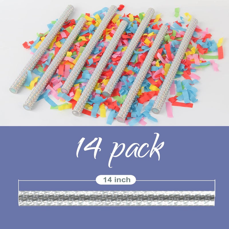 BATTIFE 14Pack Confetti Wands, Colorful Confetti Shoot Poppers, Tissue Paper Flick Flutter Sticks for Wedding Celebrations, Birthday, Multi-Color, 14 inch - Image 5